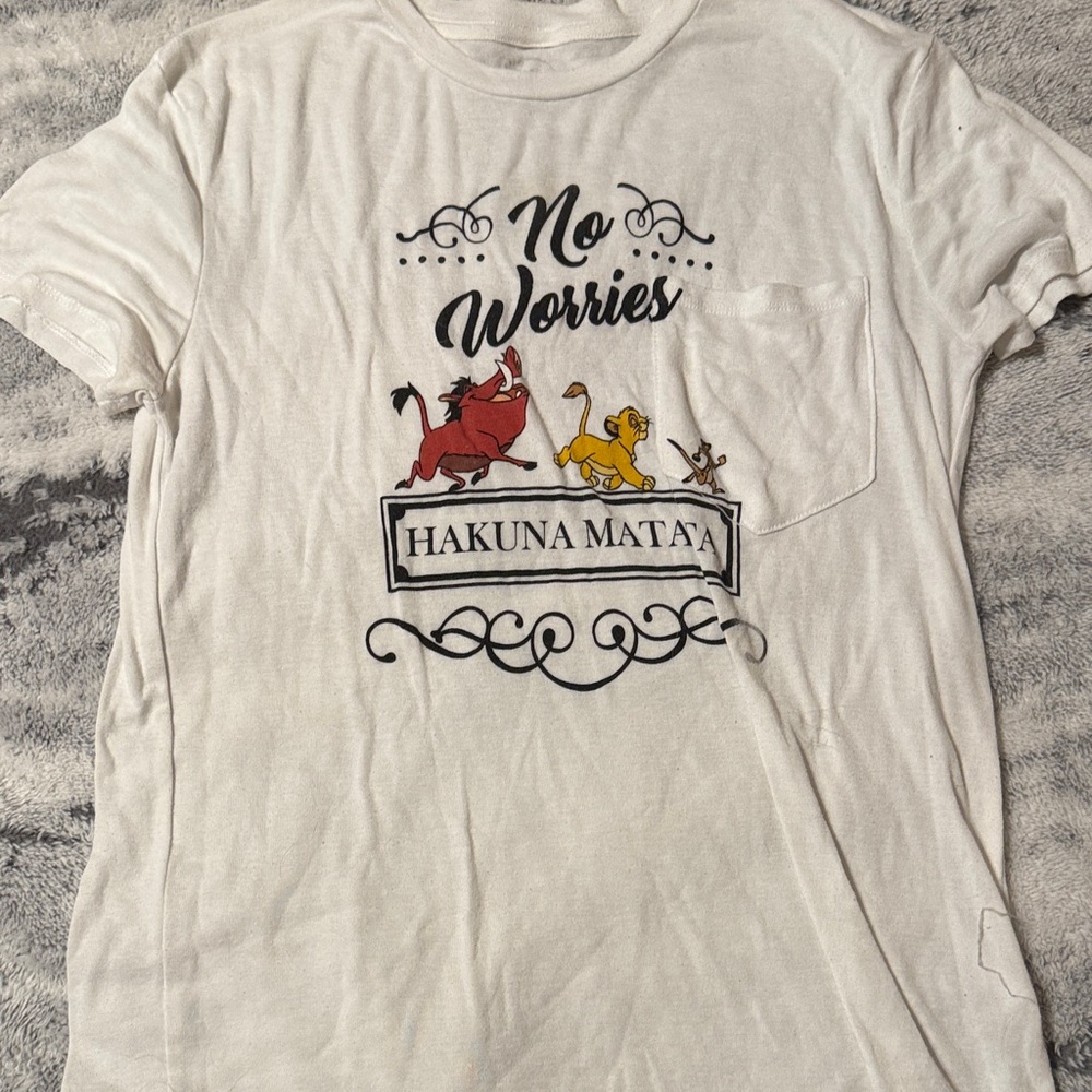 Disney White No Worries Hakuna Matata T-Shirt